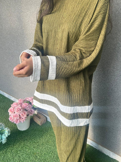 Elegant Olive Green Co-Ord Set for Women. zanvi fashion